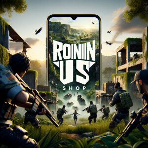 Нарисуй игру PUBG mobile и надпись RONIN US SHOP