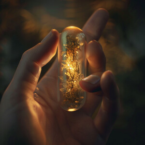 Capture a high-definition close-up shot of a hand delicately hol...