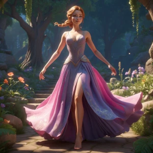 The beautiful maiden wearing her invisible gown.