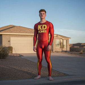 Matt Goetz a high school teenager in  appearance, wears a body c...