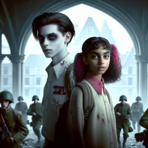 a realistic cinematic gothic digital art of a romantic relations...