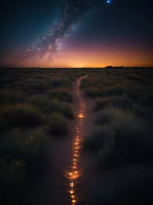 Diffuse stars from left to right with leading lines to the right...