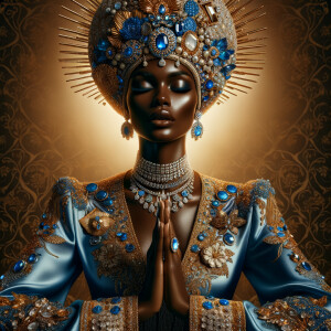 Create an illustration that embodies spirituality and a deep con...