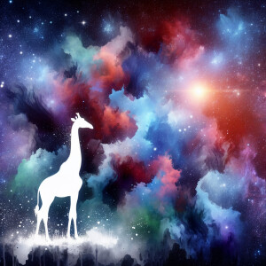 A cosmic outer space pretty watercolor graphic splattered on the...