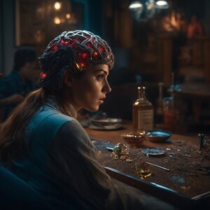 A zombie looking for his brain,  egxrated confused look on zombi...