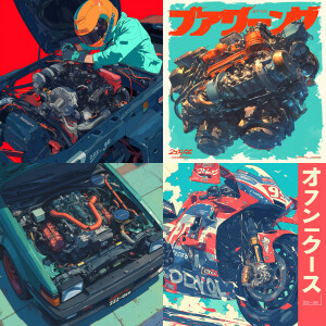 draw a poster for a Toyota engine called “2zz-ge”