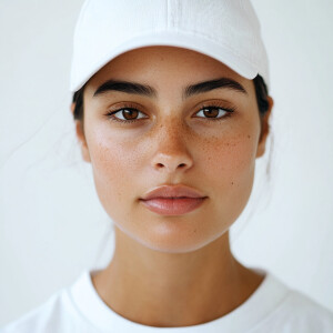 Create an image of a youthful, attractive 21-year-old Mexican-Am...