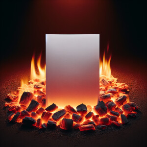 A straight on shot of a white piece Of looseleaf paper on a bed...