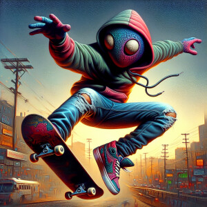 Prompt: A [   ] wearing Jeanshose and Hoody, colorful, anthropom...