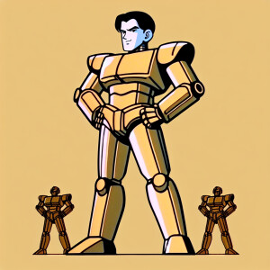 1990s anime screencap, soryu wearing a gold plugsuit, standing w...