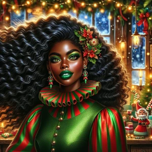 A highly detailed, realistic whimsical festive and vibrant airbr...