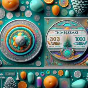 Create an obverse and reverse image of a 303 THIMBLEBEAKS coin a...