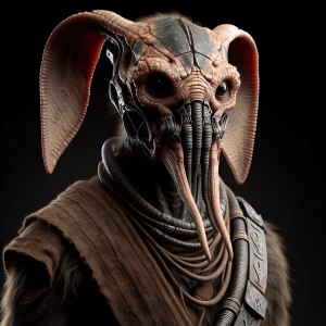 Goofy  in the style of Yautja's (Hunter Predator),ultra-detailed...