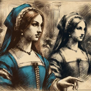 a woman in blue dress