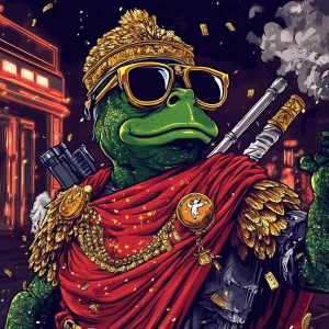 Pepe with pumped-up lips of a bright red color in carton style...