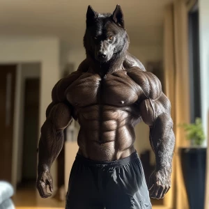 Lycan hairymuscles showing off full body view