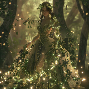 Enchanting Forest with Fairy Lights:
Character: Selene, the Sylv...