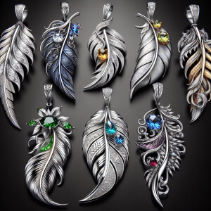 Discover our exquisite selection of sterling silver feather pend...