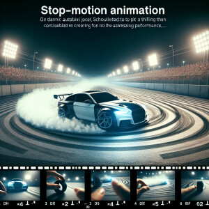 make stopmotion video about car drifting in 30 seconds