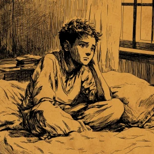 I want it to be a black and white line drawing on a vintage ligh...