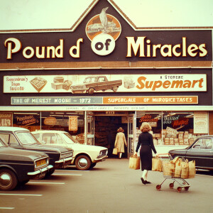A photograph from 1972 is the exterior of a supermarket called “...