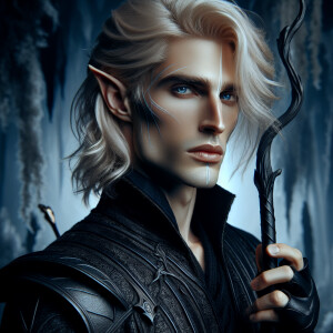 A very attractive, tall elven male of the Aen Elle with a mascul...