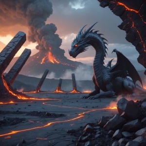 Ultra-photorealistic, cinematic wide shot of a lone dragonrider...