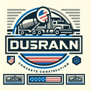 Create a logo for "Duran Concrete Construction" that incorporate...