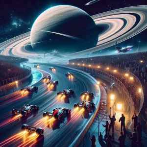 F1 race on Saturn