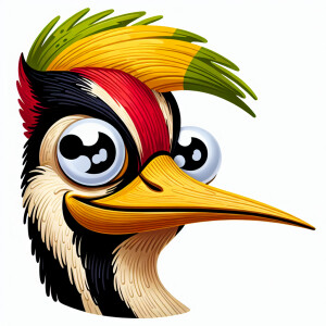 A funny character with the head shaped like a pecker