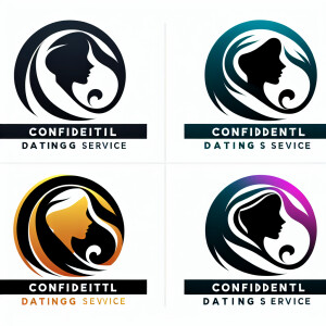 logo for secret dating service in Bali. girl in profile, face no...