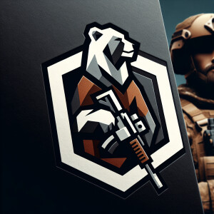 Escape from Tarkow terra group logo, bear solider background