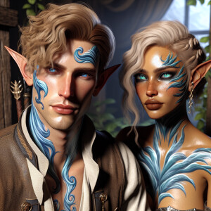 A tall elven man with a soft and angelic but masculine face, elf...
