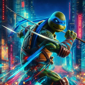 Create an image of Leonardo from the Teenage Mutant Ninja Turtle...