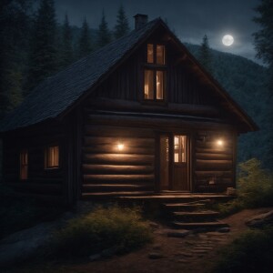 A realistic image of a Sasquatch with long, human-like hair, sub...