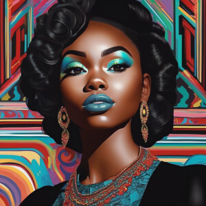 Generate a young black American beauty