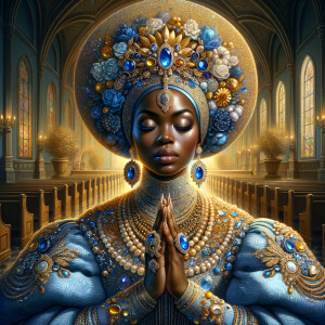 Create an illustration that embodies spirituality and a deep con...