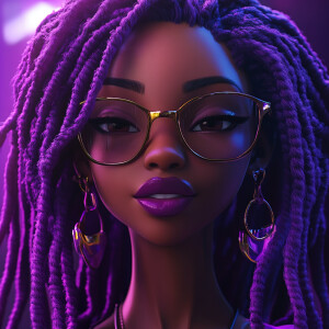 create a  ultra high resolution 3D beautiful African American fe...