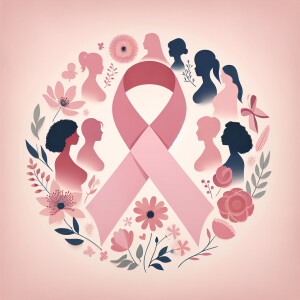 Create a powerful and heartfelt image for Breast Cancer Awarenes...