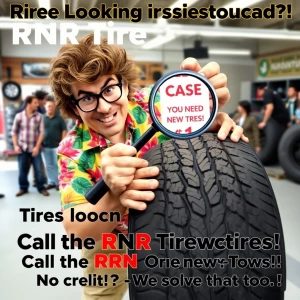 Create a funny and energetic advertisement featuring the RNR Tir...