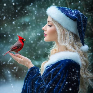 portrait side view of blonde hair attractive female wearing a bl...