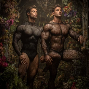 Two 25-year-old Italian male bodybuilders, both ruggedly handsom...