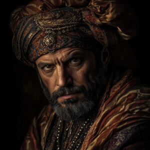 Masterpiece portrait of the Sultan by studio harcourt, by Arling...
