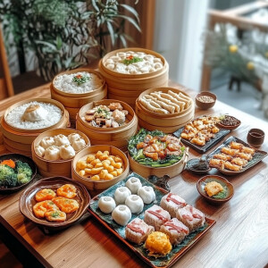 设计一款，低碳底油食物自助西餐和中餐还有单品菜单选择。