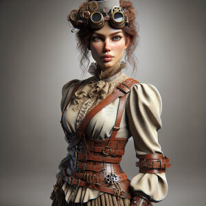 Hyper-realistic photo of a woman in full-length, wrapped around...