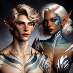 A tall elven man with a soft and angelic but masculine face, elf...