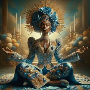 Create an illustration that embodies spirituality and a deep con...