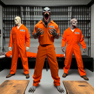 A lifelike illustration of Venom, Spider-Man, and Deadpool in a...