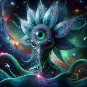 A digital masterpiece comes to life, revealing a surreal creatur...