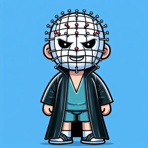 Beavis but make him resemble pinhead from hell raiser